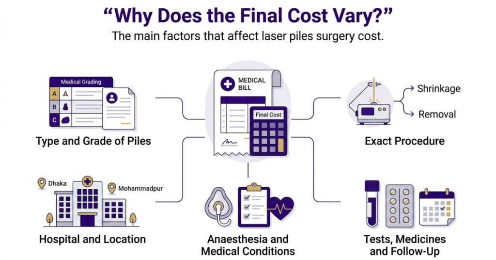 Clinical, procedure and practical factors shaping laser piles surgery cost in Bangladesh