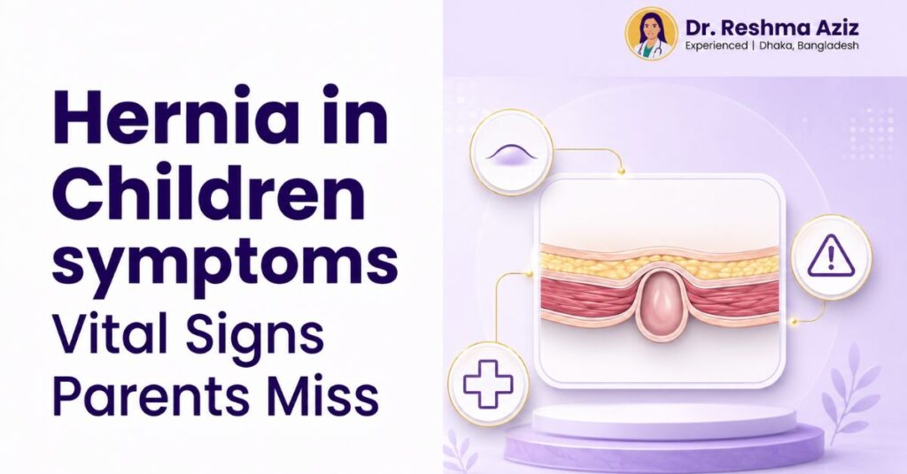 Medical illustration of hernia in children symptoms and vital warning signs parents may miss