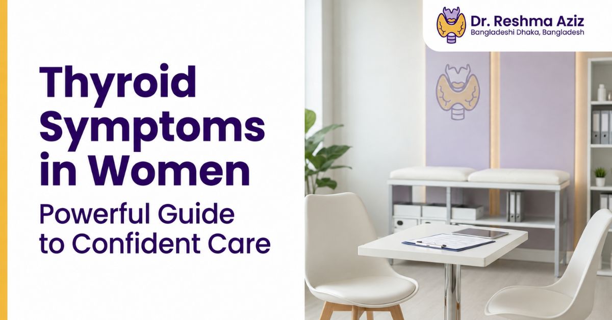 Modern Dhaka clinic featuring a guide to thyroid symptoms in women and confident care by Dr. Reshma Aziz